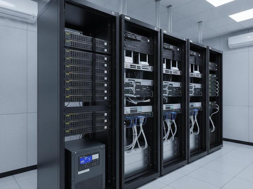 HPE Aruba Singapore network switch and access point setup in an SME office server rack