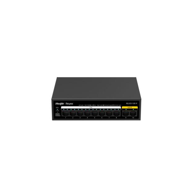 Ruijie Reyee RG-ES110F-P 10-port PoE switch shown from the front, Singapore