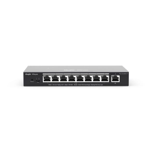 Ruijie Reyee RG-ES209GC-P 9-port Gigabit PoE switch shown from front angle